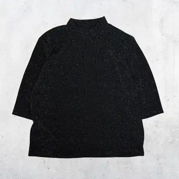 비즈 장식 키라키라 블랙 반팔 상의