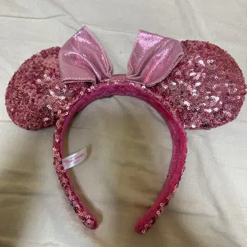 미니 스팽글 핑크 머리띠