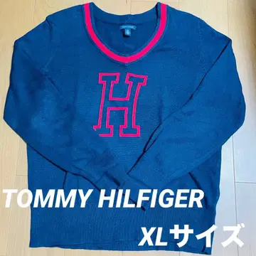 TOMMY HILFIGER 네이비 레드 스웨터 XL