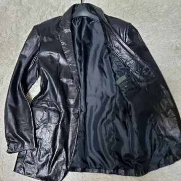 새상품급 ficce 가죽 테일러드 자켓 돈 코니시 L 블랙