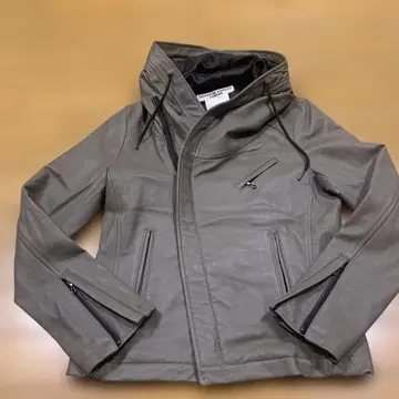 KATHARINE HAMNETT 그레이 가죽 블루종 M 양가죽