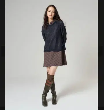 [ TINA:JOJUN ] 체크 무늬 슬리브리스 원피스