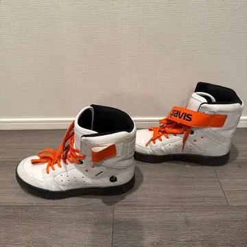 gravis 하이컷 스니커즈 화이트/오렌지