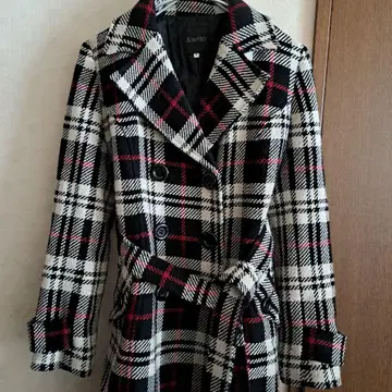& by P&D 체크 무늬 코트 사이즈 40
