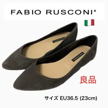 FABIO RUSCONI 그레이 스웨이드 플랫슈즈 EU36.5