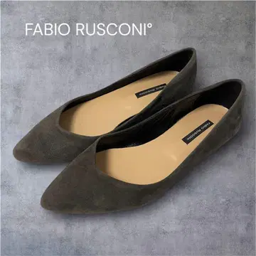 FABIO RUSCONI 그레이 스웨이드 플랫슈즈 EU36.5