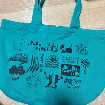 pecoclub 아카이브 로고 토트백 그린