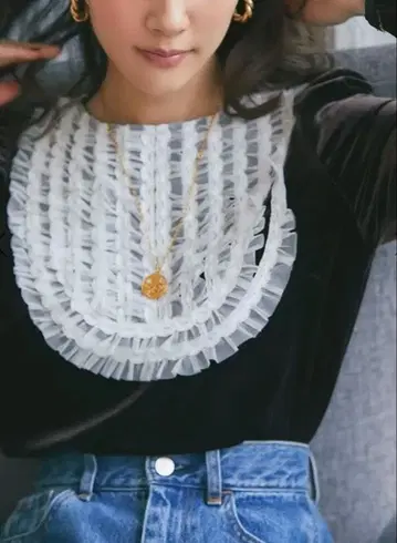 seventen by mihokawahito 튤 프릴 벨로아 상의