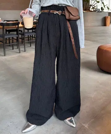 CIAOPANICTYPY 자카드 턱 와이드 팬츠