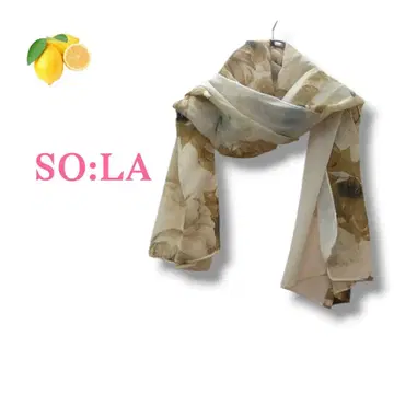 /꽃무늬 베이지 쉬폰 스톨 봄/여름 목도리 머플러 드레이프감 미사용