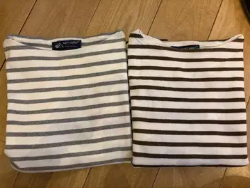 SAINT JAMES 바스크 셔츠 브라운 그레이 XS 2장 세트