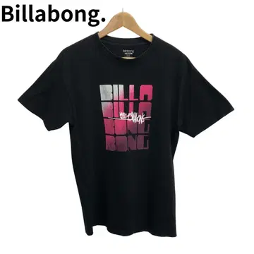 빌라봉 미국제 빅 로고 프린트 반팔 블랙 T셔츠 면 M