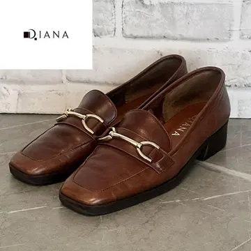 다이애나 DIANA 비트 로퍼 금장 장식 로우힐 스퀘어토 24cm