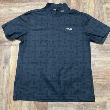 PING 블랙 반팔 모크넥 셔츠 택 없음 L 사이즈 상당
