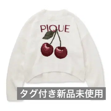 gelato pique 젤라피케 체리 자카드 풀오버 화이트