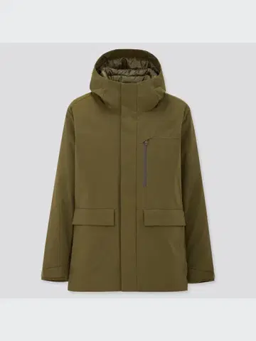 [레어 XXL] 하이브리드 다운 파카 올리브 온라인 한정판 빅 사이즈