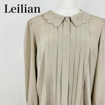 새상품급 Leilian 레리안 베이지 셔츠 플리츠 블라우스 7 사이즈