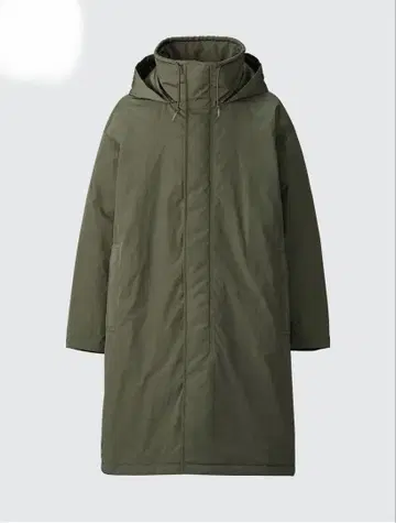 유니클로 C 후디드 코트 L 올리브 그린