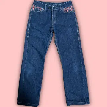 플라워 무늬 포켓 스트레이트 데님 9호