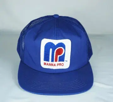 USA Manna Pro 로고 트래커 캡 블루 빈티지