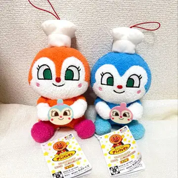 [미사용 새상품] 호빵맨 봉제 인형 짤랑이, 코찡찡이 2개 세트