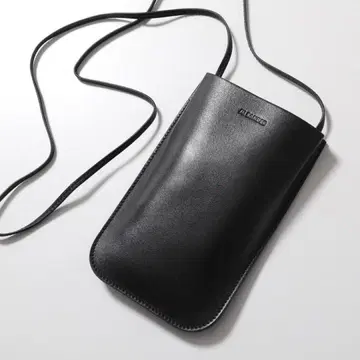 질 샌더 블랙 가죽 폰 케이스