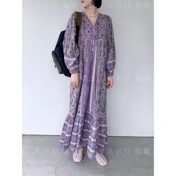 살라말리카 kareena square print tassel dress