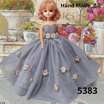 그레이&핑크 로즈 드레스 5383