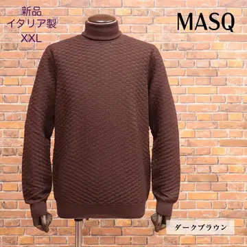 [ 새상품 XXL 이탈리아제 ] MASQ 스퀘어 패턴 터틀넥 긴팔 니트