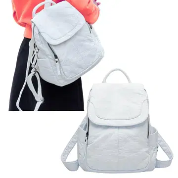 부드러운 양가죽 램 레더 백팩 겨울 돋보이는 화이트