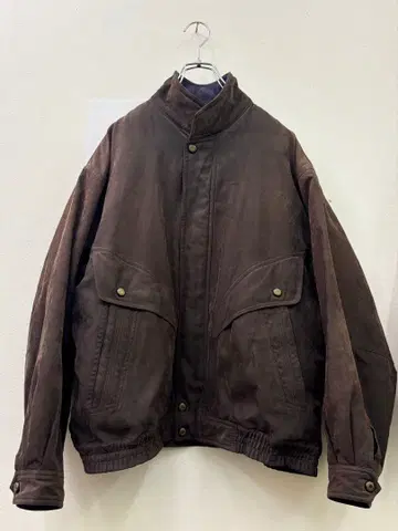 빈티지 블루종 자켓 스웨이드 봄버 자켓