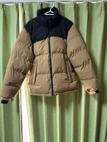 패딩 자켓 블랙/베이지 배색