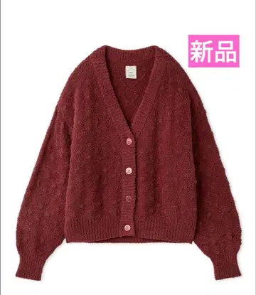 [택 포함 새상품] 젤라또피케 패턴 편직 가디건 딸기 스트로베리