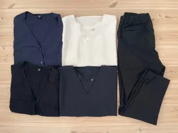 여성용 오피스 캐주얼 세트 상의 유니클로 글로벌 워크