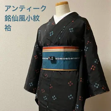 명선풍 코몬 앤티크 기모노 이중 기모노 크로스 다이쇼 로망