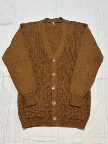 빈티지 브라운 니트 V넥 가디건