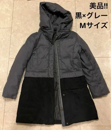 [ 새상품급 ] 후드 부착 다운 코트 여성용 포켓 부착 2톤 컬러