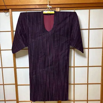 일본 의류 롱 코트 가을/겨울 보라색 스트라이프