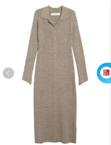 컬러 넥 타이트 니트 원피스 M