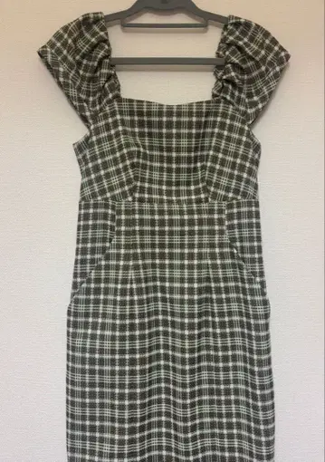 deicy 체크 자카드 원피스 그린