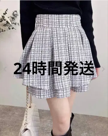 INGNI 트위드 턱 미니 플레어 스커트