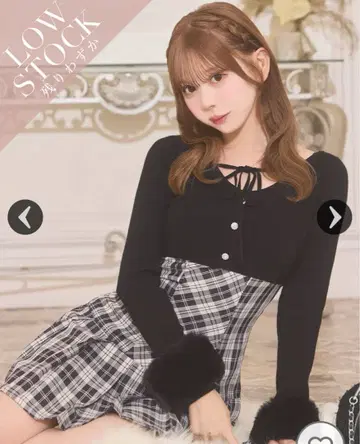 미셸 마카롱 볼레로 set 체크 플리츠 원피스