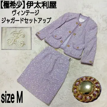 [ 극레어 ] 이타리야 빈티지 노카라 자카드 셋업 금장 버튼