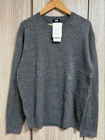 유니클로 100% 캐시미어 크루넥 스웨터 그레이 S 새상품 택 포함