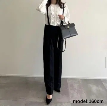 메종 드 돌체 서스펜더 팬츠 블랙