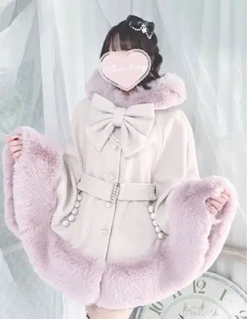 mars Princess melody 벨트 포함 케이프 코트 핑크