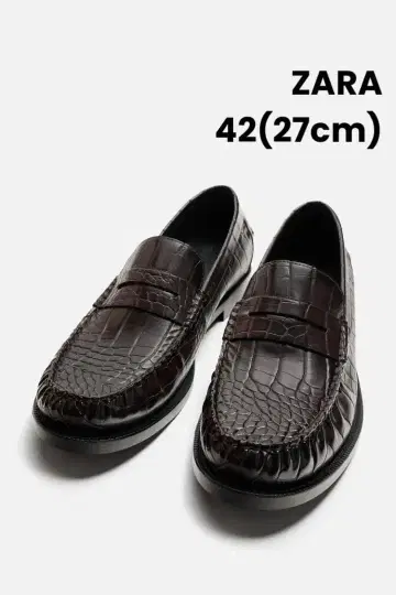 ZARA 자라 크로커다일 패턴 로퍼 42 27cm