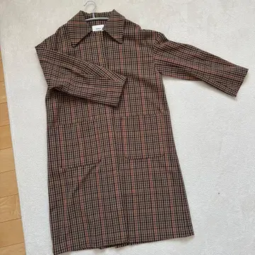 MURUA 체크 무늬 롱 코트