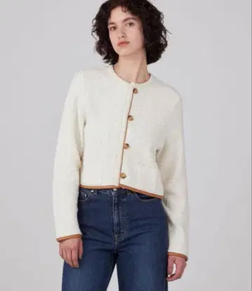 MACPHEE tomorrowland 가디건 파이핑 크루넥