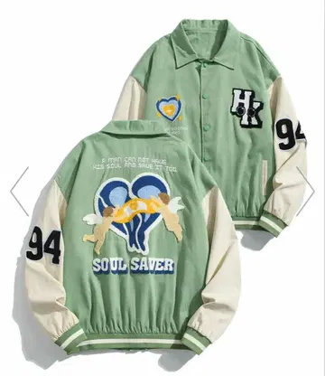 HOOK SOUL SAVER 바시티 자켓 민트 미사용 새상품